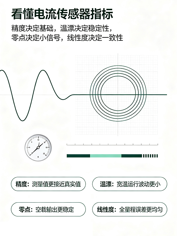 电流传感器关键指标解读:精度、温漂、零点、线性度